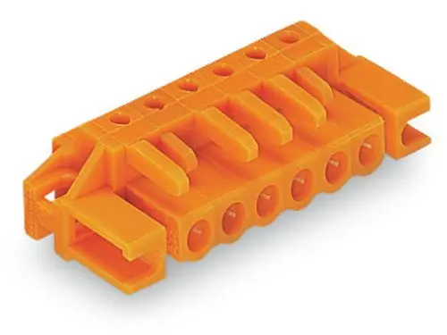Connecteur femelle tht 0.6 x 1.0 mm solder pin coudé, orange Nouvelle Collection