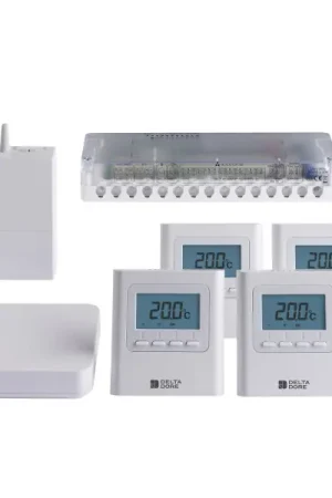 Delta Dore Pack de régulation pour circuits eau chaude (plancher chauffant/rafraichissant et radiateurs) ou climatisation gainable - Pack Delta 8000 connecté Retour Gratuit