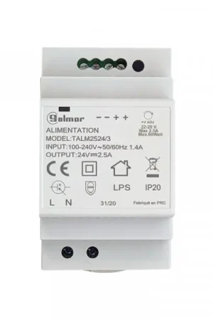 Alimentation modulaire 24Vcc 2.5A 3 modules rail DIN Commander Maintenant